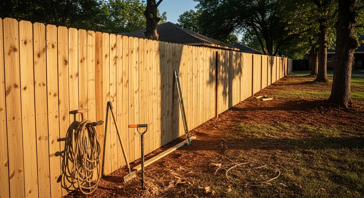 New residential fence installation in Oklahoma