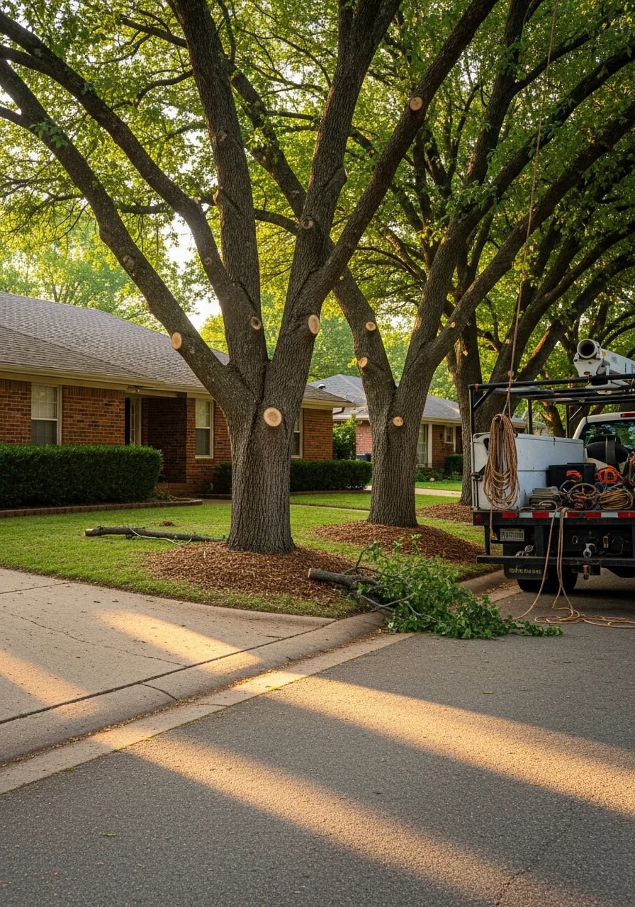 Professional service being performed on a Mustang home with care and attention.