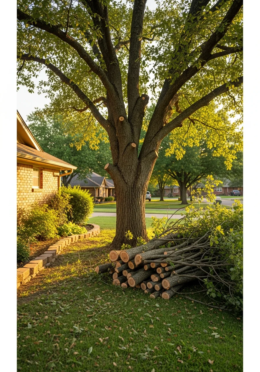 Close-up of professional work being performed on a Shawnee property.